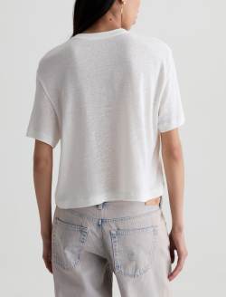Charli Crew Aperitivo Hour Relaxed Linen Short Sleeve Tee WOMENS TOPS Photo 8