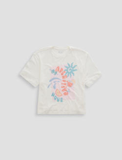 Charli Crew Aperitivo Hour Relaxed Linen Short Sleeve Tee WOMENS TOPS Photo 1