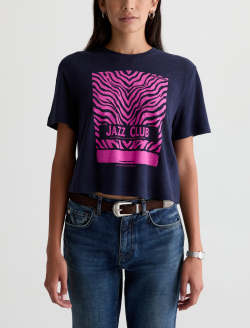 Charli Crew P Jazz Night Relaxed Linen Short Sleeve Tee WOMENS TOPS Photo 2