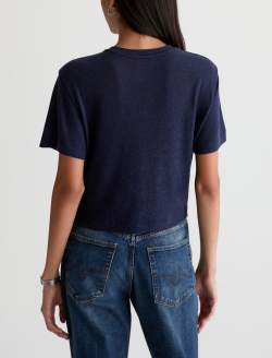 Charli Crew P Jazz Night Relaxed Linen Short Sleeve Tee WOMENS TOPS Photo 8