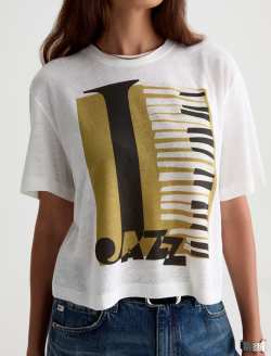 Charli Crew P Jazz Key Powder Relaxed Linen Short Sleeve Tee WOMENS TOPS Photo 3