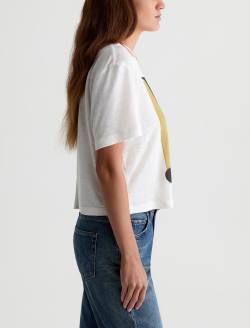 Charli Crew P Jazz Key Powder Relaxed Linen Short Sleeve Tee WOMENS TOPS Photo 4