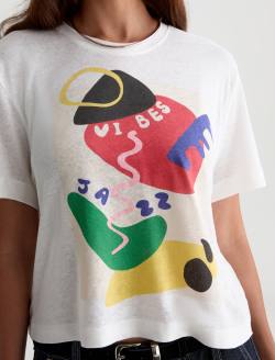 Charli Crew P Jazz Vibe Relaxed Linen Short Sleeve Tee WOMENS TOPS Photo 3