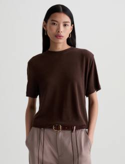Charli Crew Oak Barrel Relaxed Linen Short Sleeve Tee WOMENS TOPS Photo 2