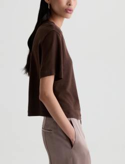 Charli Crew Oak Barrel Relaxed Linen Short Sleeve Tee WOMENS TOPS Photo 4