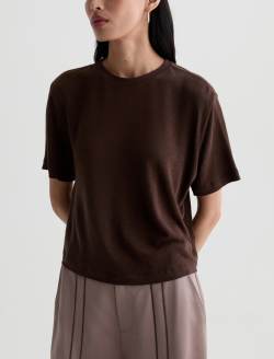 Charli Crew Oak Barrel Relaxed Linen Short Sleeve Tee WOMENS TOPS Photo 7