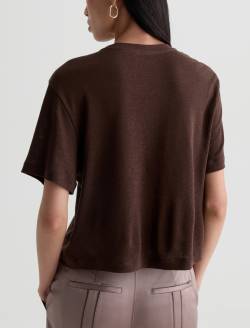 Charli Crew Oak Barrel Relaxed Linen Short Sleeve Tee WOMENS TOPS Photo 8