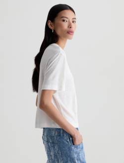Charli Crew Powder Relaxed Linen Short Sleeve Tee WOMENS TOPS Photo 4