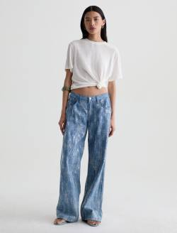 Charli Crew Powder Relaxed Linen Short Sleeve Tee WOMENS TOPS Photo 5