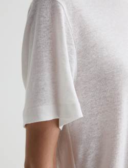 Charli Crew Powder Relaxed Linen Short Sleeve Tee WOMENS TOPS Photo 6