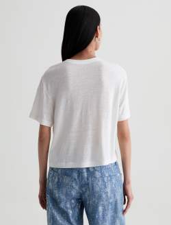 Charli Crew Powder Relaxed Linen Short Sleeve Tee WOMENS TOPS Photo 8