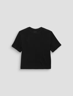 Charli Crew Super Black Relaxed Linen Short Sleeve Tee WOMENS TOPS Photo 1