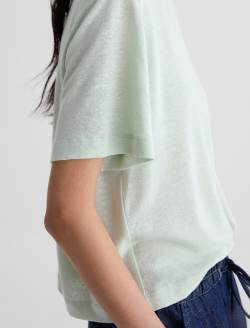Charli Crew Summer Vine Relaxed Linen Short Sleeve Tee WOMENS TOPS Photo 3