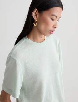 Charli Crew Summer Vine Relaxed Linen Short Sleeve Tee WOMENS TOPS Photo 6