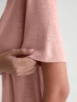 Charli Crew Sparkling Rose Relaxed Linen Short Sleeve Tee WOMENS TOPS Photo 6