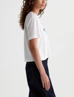 Charli Crew P The World Famous Denim Relaxed Linen Short Sleeve Tee WOMENS TOPS Photo 4