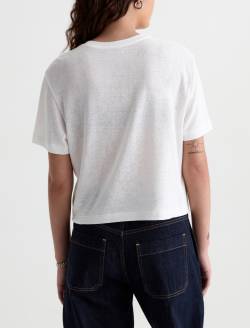 Charli Crew P The World Famous Denim Relaxed Linen Short Sleeve Tee WOMENS TOPS Photo 8