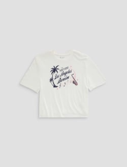 Charli Crew P The World Famous Denim Relaxed Linen Short Sleeve Tee WOMENS TOPS Photo 1