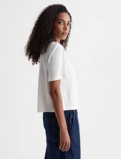 Charli Crew Under The Sun Powder Relaxed Linen Short Sleeve Tee WOMENS TOPS Photo 4