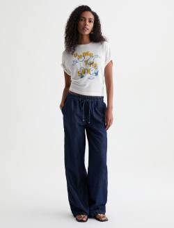 Charli Crew Under The Sun Powder Relaxed Linen Short Sleeve Tee WOMENS TOPS Photo 5