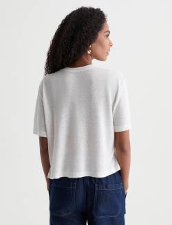 Charli Crew Under The Sun Powder Relaxed Linen Short Sleeve Tee WOMENS TOPS Photo 8