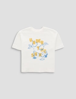 Charli Crew Under The Sun Powder Relaxed Linen Short Sleeve Tee WOMENS TOPS Photo 1