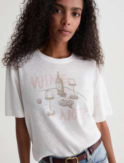 Charli Crew Wine Not Powder Relaxed Short Sleeve Tee WOMENS TOPS Photo 3