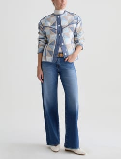 Marley Jacket Triangle Collage Blue Multi Quilted Jacket WOMENS TOPS Photo 4