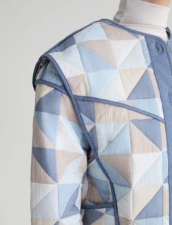 Marley Jacket Triangle Collage Blue Multi Quilted Jacket WOMENS TOPS Photo 5