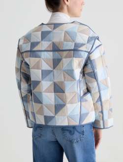 Marley Jacket Triangle Collage Blue Multi Quilted Jacket WOMENS TOPS Photo 7
