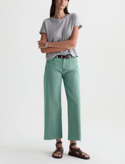 Saige Wide Leg Crop Jean Sulfur Sunwashed Jade Mid-Rise Fit WOMENS BOTTOMS Photo 2