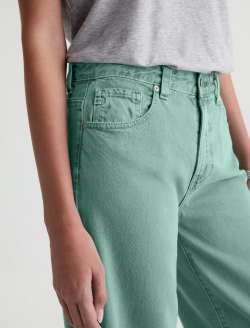 Saige Wide Leg Crop Jean Sulfur Sunwashed Jade Mid-Rise Fit WOMENS BOTTOMS Photo 4