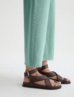 Saige Wide Leg Crop Jean Sulfur Sunwashed Jade Mid-Rise Fit WOMENS BOTTOMS Photo 6