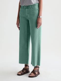 Saige Wide Leg Crop Jean Sulfur Sunwashed Jade Mid-Rise Fit WOMENS BOTTOMS Photo 7
