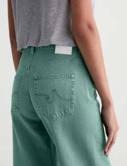 Saige Wide Leg Crop Jean Sulfur Sunwashed Jade Mid-Rise Fit WOMENS BOTTOMS Photo 8