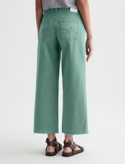 Women Saige Wide Leg Crop Jean Sulfur Sunwashed Jade at AG Jeans