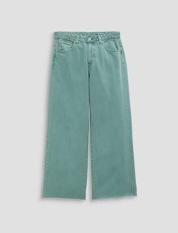 Saige Wide Leg Crop Jean Sulfur Sunwashed Jade Mid-Rise Fit WOMENS BOTTOMS Photo 1