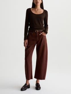 Hattie Crop Jean Chestnut High-Rise Barrel WOMENS BOTTOMS Photo 2