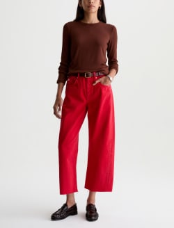 Hattie Crop Jean Recording Red High-Rise Barrel WOMENS BOTTOMS Photo 2