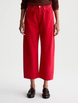 Hattie Crop Jean Recording Red High-Rise Barrel WOMENS BOTTOMS Photo 3