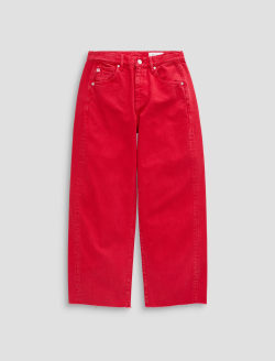 Hattie Crop Jean Recording Red High-Rise Barrel WOMENS BOTTOMS Photo 1