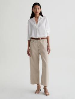Hattie Crop Jean Sulfur Light Taupe High-Rise Barrel WOMENS BOTTOMS Photo 2