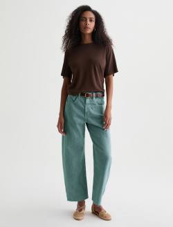 Hattie Crop Jean Sulfur Sunwashed Jade High-Rise Barrel WOMENS BOTTOMS Photo 2