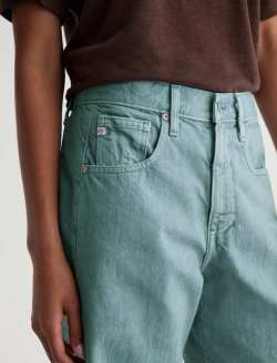Hattie Crop Jean Sulfur Sunwashed Jade High-Rise Barrel WOMENS BOTTOMS Photo 4