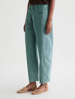 Hattie Crop Jean Sulfur Sunwashed Jade High-Rise Barrel WOMENS BOTTOMS Photo 7