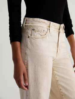 Saige Wide Leg Crop Sulfur Melange Camel Mid-Rise Fit WOMENS BOTTOMS Photo 4