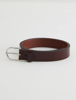 Siena Belt Brown/Silver Classic Italian Leather Belt ACCESSORIES Photo 4