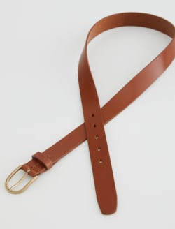 Siena Belt Camel/Brass Classic Italian Leather Belt ACCESSORIES Photo 1