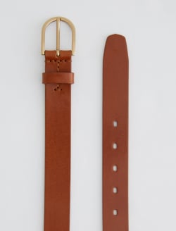 Siena Belt Camel/Brass Classic Italian Leather Belt ACCESSORIES Photo 2
