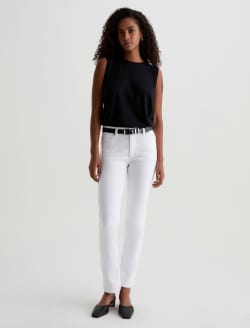 Mari White Mid-Rise Slim Straight WOMENS BOTTOMS Photo 2